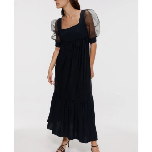 zara puff sleeve maxi dress ZARA Puff Sleeve Maxi Dress by Zara